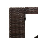 Stolik barowy ze szklanym blatem, brązowy, 145x80x110 cm