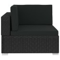 4-częściowa sofa ogrodowa, poduszki, rattan PE, czarna