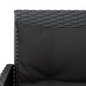 2-cz. sofa narożna z poduszkami, czarna, polirattan