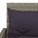 2-cz. sofa narożna z poduszkami, szara, polirattan