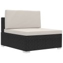 3-częściowa sofa ogrodowa z poduszkami, rattan PE, czarny