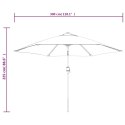 Parasol ogrodowy z LED i stalowym słupkiem, 300 cm, kolor taupe