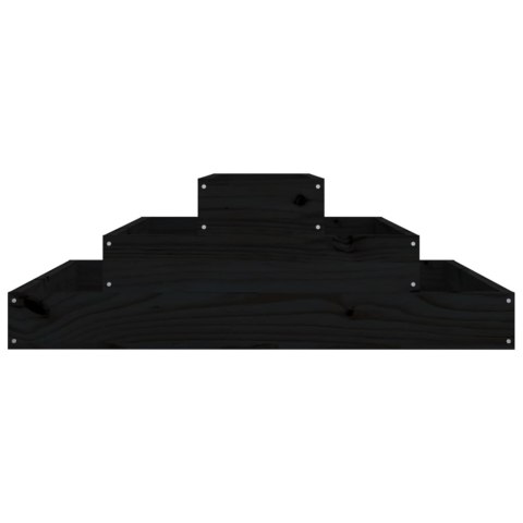 Donica, czarna, 80x80x27 cm, lite drewno sosnowe