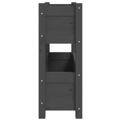 Donica, szara, 77x25x66 cm, lite drewno sosnowe