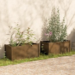Donice ogrodowe, 2 szt., miodowy brąz, 100x50x50 cm, sosnowe