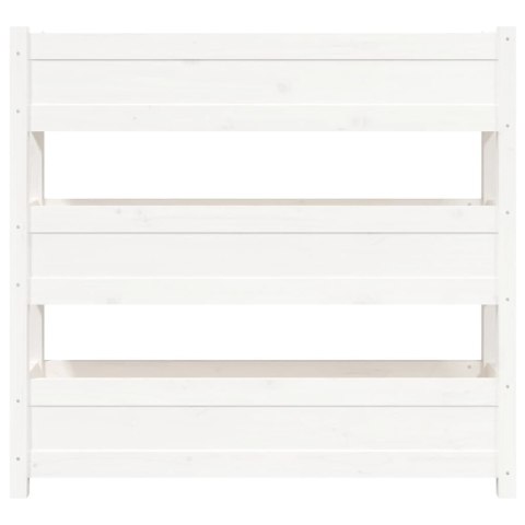 Donica, biała, 112x25x104,5 cm, lite drewno sosnowe