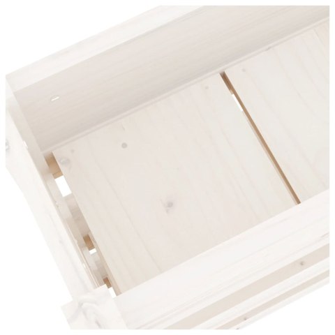 Donica, biała, 112x25x104,5 cm, lite drewno sosnowe