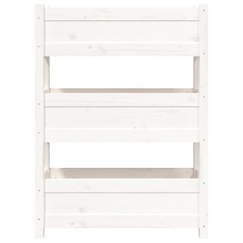 Donica, biała, 77x25x104,5 cm, lite drewno sosnowe