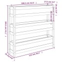 Donica, czarna, 112x25x104,5 cm, lite drewno sosnowe