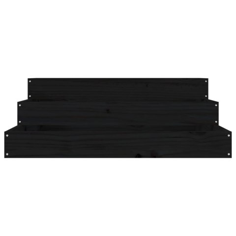 Donica, czarna, 78x78x27 cm, lite drewno sosnowe