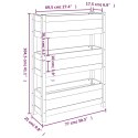 Donica, szara, 77x25x104,5 cm, lite drewno sosnowe