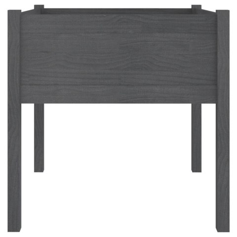 Donice ogrodowe, 2 szt., szare, 70x70x70 cm, drewno sosnowe