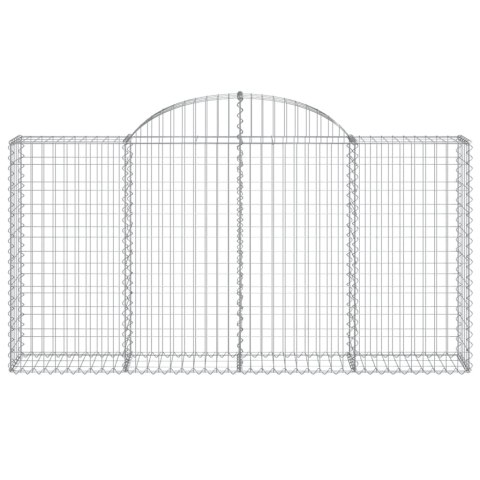 Kosze gabionowe, 2 szt, 200x30x100/120 cm, galwanizowane żelazo