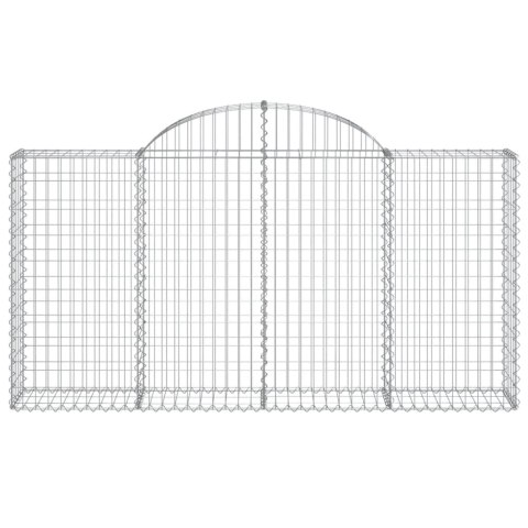 Kosze gabionowe, 4 szt, 200x30x100/120 cm, galwanizowane żelazo