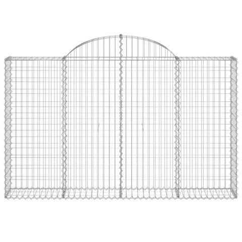 Kosze gabionowe, 4 szt, 200x30x120/140 cm, galwanizowane żelazo