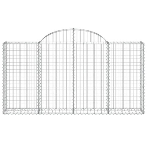 Kosze gabionowe, 5 szt, 200x30x100/120 cm, galwanizowane żelazo