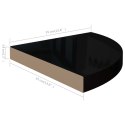 Narożne półki ścienne 4 szt., połysk, czarne, 35x35x3,8 cm, MDF