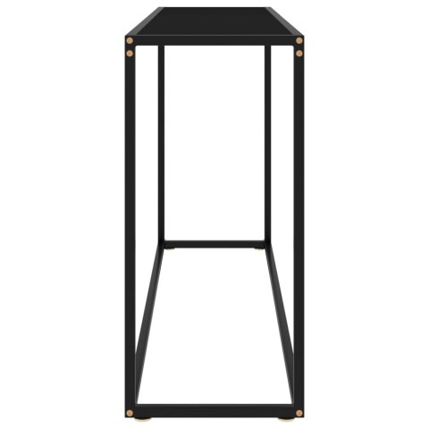 Stolik konsolowy, czarny, 120x35x75 cm, szkło hartowane