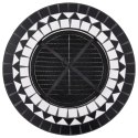 Mozaikowe palenisko ze stolikiem, czarno-białe, 68 cm, ceramika