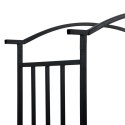 Pergola ogrodowa z ławką, czarna, 128x50x207 cm, żelazna