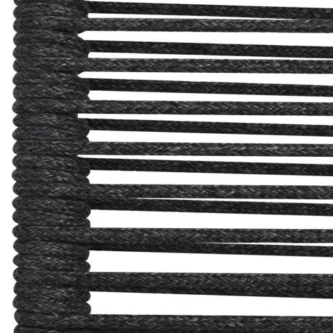 Krzesła ogrodowe, 2 szt., sznurek bawełniany i stal, czarne