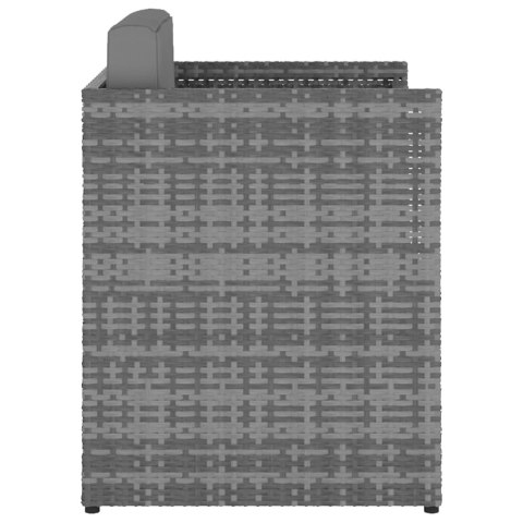 Krzesło ogrodowe z podnóżkiem, polirattan, antracytowe