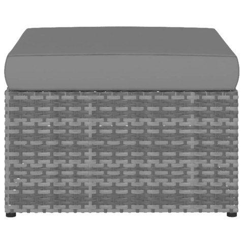 Krzesło ogrodowe z podnóżkiem, polirattan, antracytowe