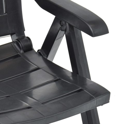 Rozkładane krzesła do ogrodu, 2 szt., plastikowe, antracytowe