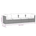 4-częściowa sofa ogrodowa, poduszki, rattan PE, czarna