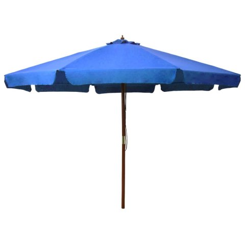 Parasol ogrodowy na drewnianym słupku, 330 cm, lazurowy