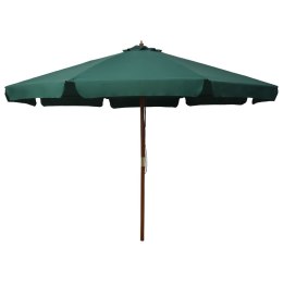 Parasol ogrodowy na drewnianym słupku, 330 cm, zielony