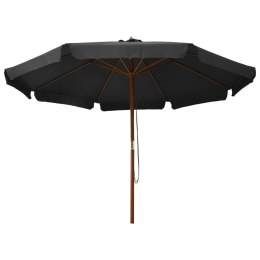 Parasol ogrodowy na drewnianym słupku, 350 cm, antracytowy