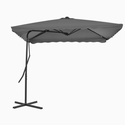 Parasol ogrodowy na słupku stalowym, 250 x 250 cm, antracytowy