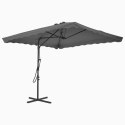 Parasol ogrodowy na słupku stalowym, 250 x 250 cm, antracytowy