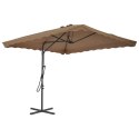 Parasol ogrodowy na słupku stalowym, 250 x 250 cm, kolor taupe