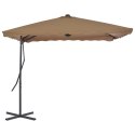 Parasol ogrodowy na słupku stalowym, 250 x 250 cm, kolor taupe