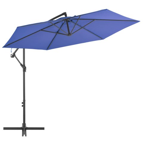 Parasol wiszący z aluminiowym słupkiem, 300 cm, niebieski