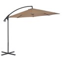 Parasol wiszący ze stalowym słupkiem, 300 cm, kolor taupe