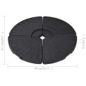 Podstawa pod parasol w formie wachlarza, 4 elementy, czarna
