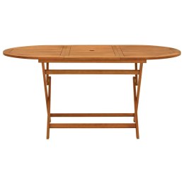 Składany stół ogrodowy, 160x85x75 cm, lite drewno eukaliptusowe