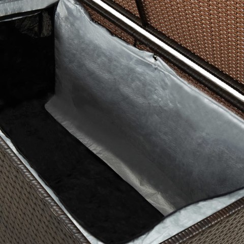 Skrzynia ogrodowa z polirattanu, 100 x 50 x 50 cm, brązowa