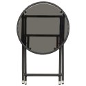 Stolik herbaciany, czarny, 60 cm, rattan PE i szkło hartowane