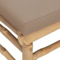 Narożna sofa ogrodowa z poduszkami w kolorze taupe, bambusowa