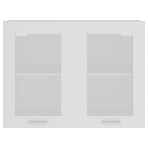 Szafka wisząca z szybą, biała, 80x31x60 cm, płyta wiórowa