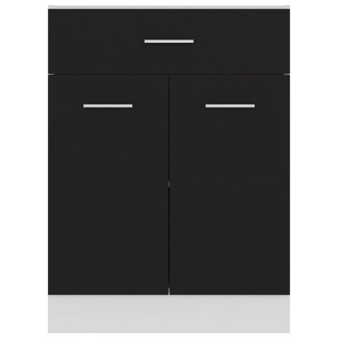 Szafka z szufladą, czarna, 60x46x81,5 cm, płyta wiórowa