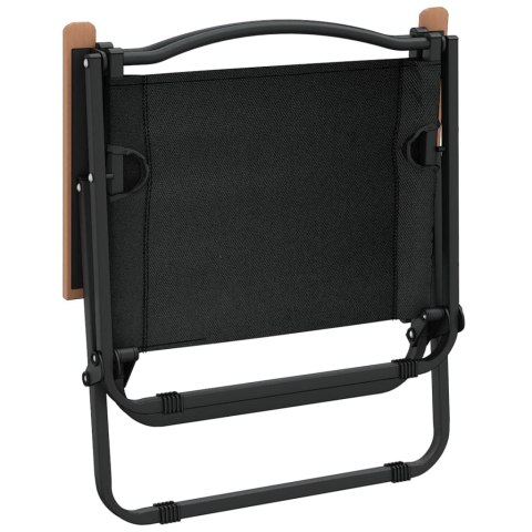 Krzesła turystyczne, 2 szt., czarne, 54x43x59cm, tkanina Oxford