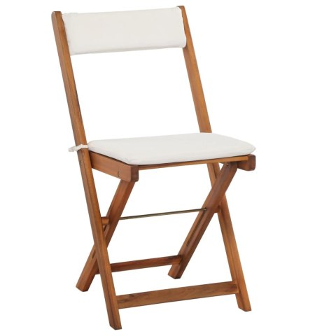 3-cz. składany zestaw bistro z poduszkami, lite drewno akacjowe