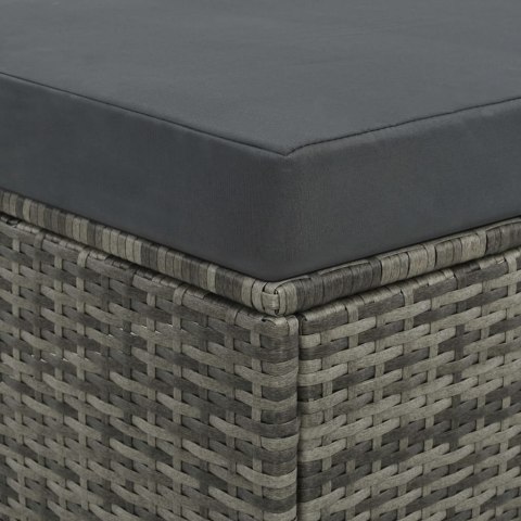 2-cz. zestaw wypoczynkowy do ogrodu, poduszki, rattan PE szary