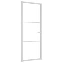 Drzwi wewnętrzne, 83x201,5 cm, białe, szkło ESG i aluminium