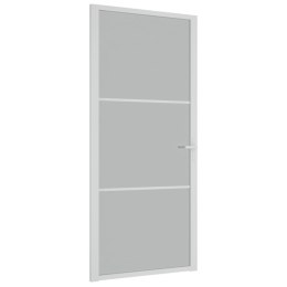 Drzwi wewnętrzne, 93x201,5 cm, białe, matowe szkło i aluminium